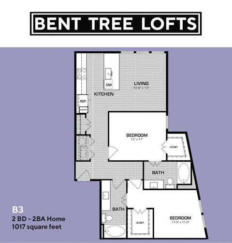 B3 Floorplan Bent Tree Lofts